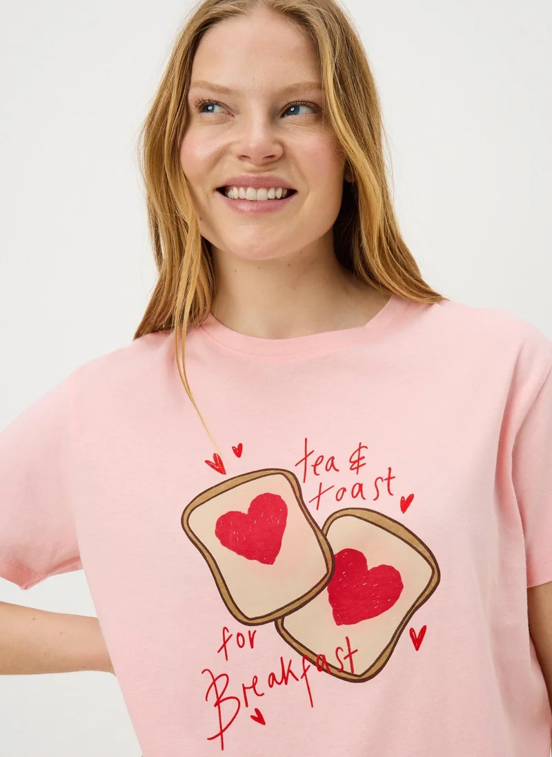 Matalan Pink Toast Print Pyjama Set